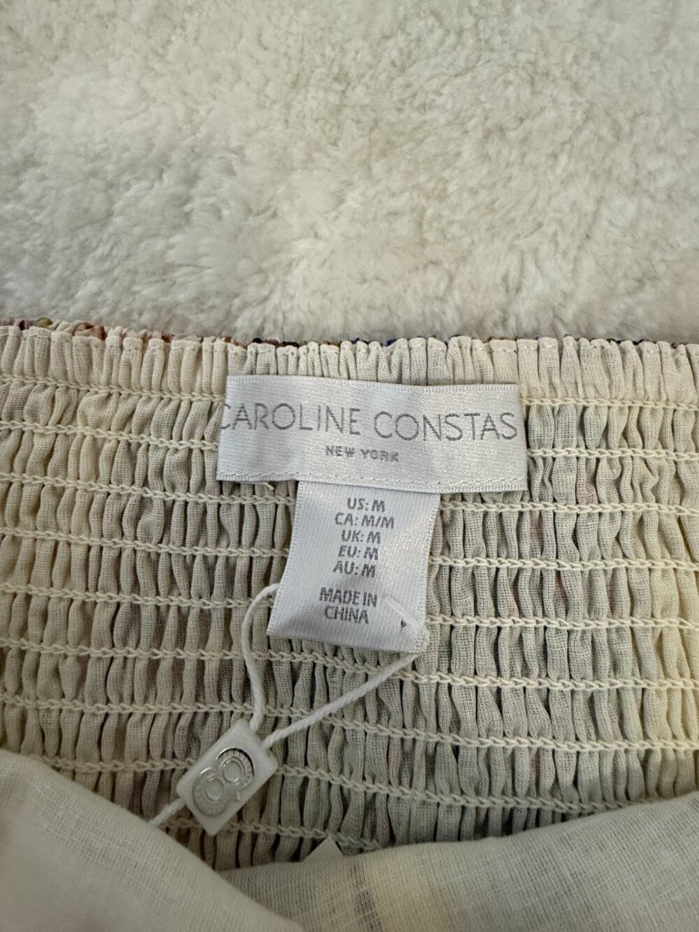 NWT Caroline Constas Safari Jungle Print Strapless Cotton Maxi Dress Smocked M - Picture 15 of 15